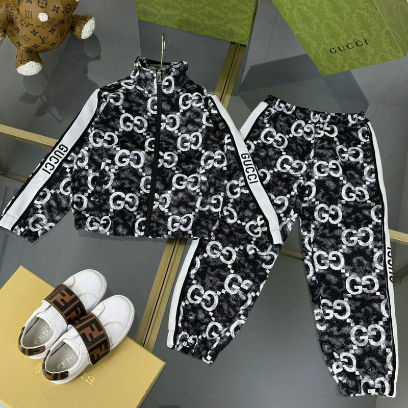 Gucci Kids Tracksuit Set (Black & White GG Monogram)