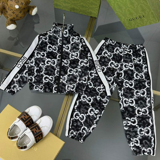 Gucci Kids Tracksuit Set (Black & White GG Monogram)