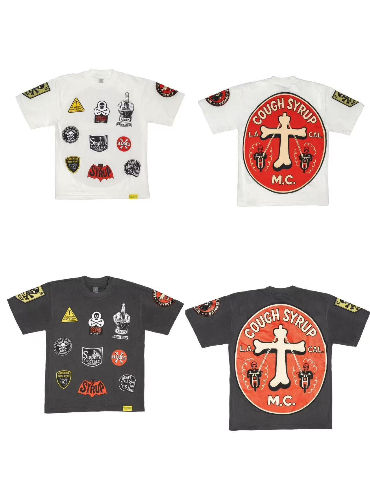 THAT’S A AWFUL LOT OF COUGH SYRUP  Cough Syrup M.C. Patchwork Graphic T-Shirt