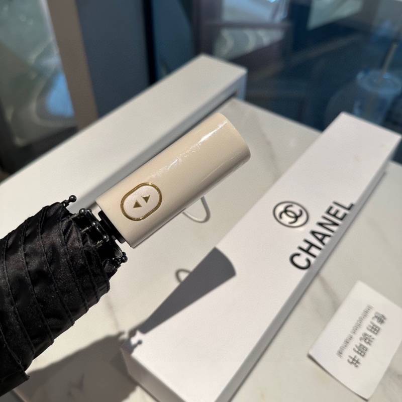 Chanel Black Quilted Umbrella