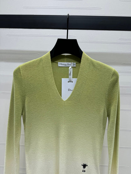 Christian Dior Gradient V-Neck Sweater