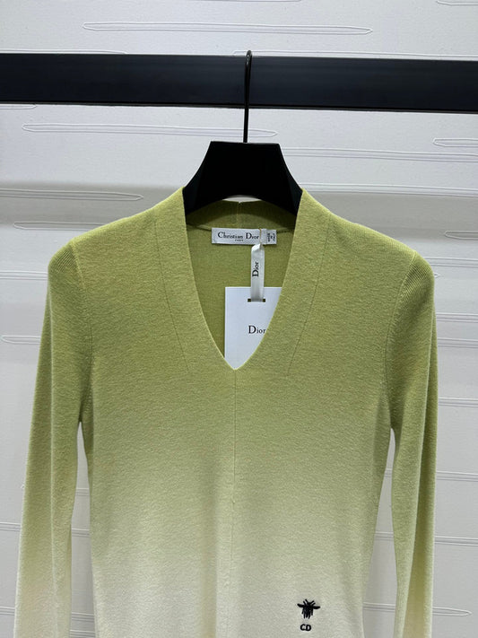 Christian Dior Gradient V-Neck Sweater