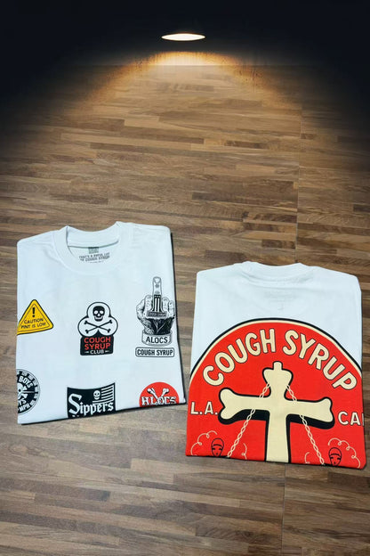 THAT’S A AWFUL LOT OF COUGH SYRUP  Cough Syrup M.C. Patchwork Graphic T-Shirt