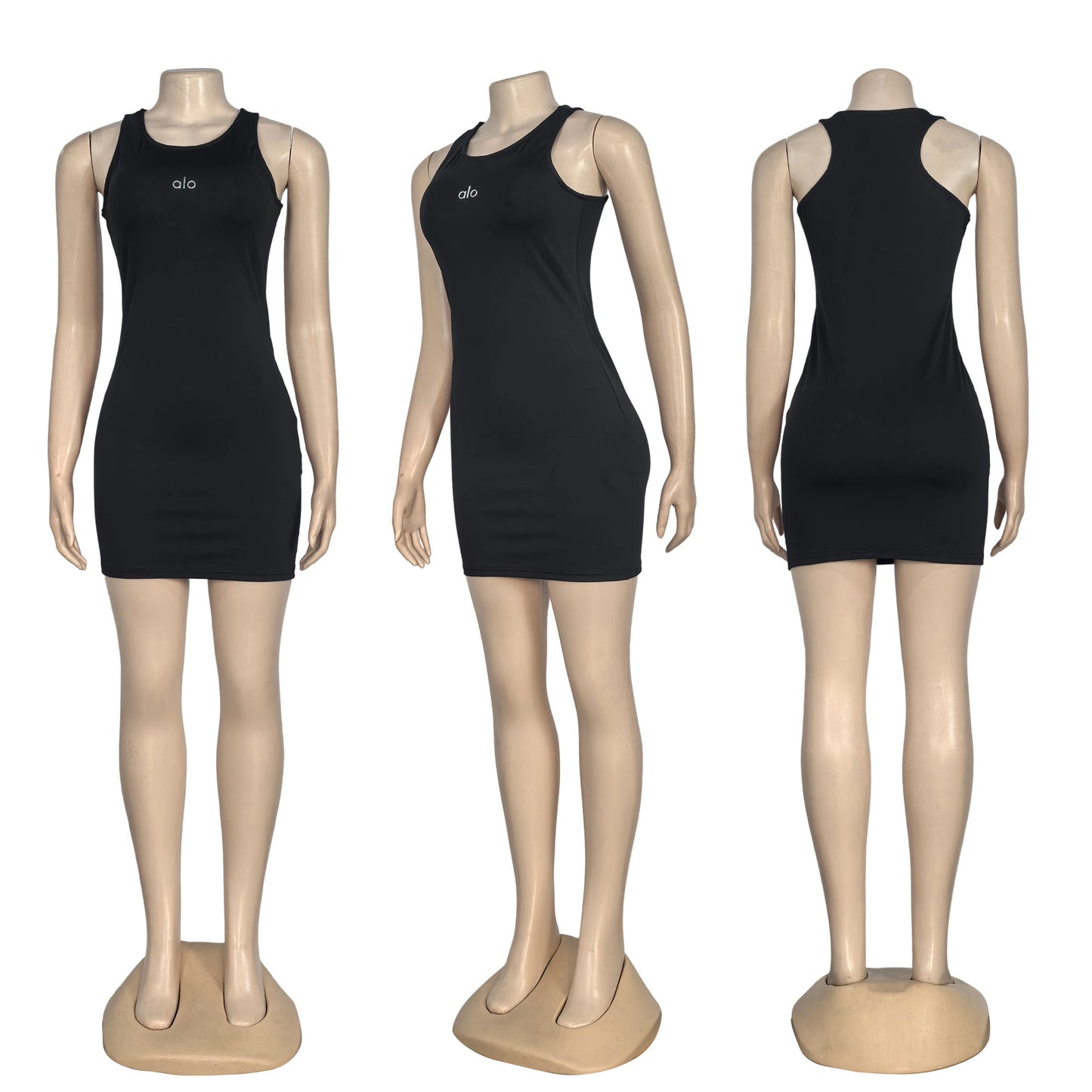 Urban Curve Mini Dress — Black, Beige, or Pink