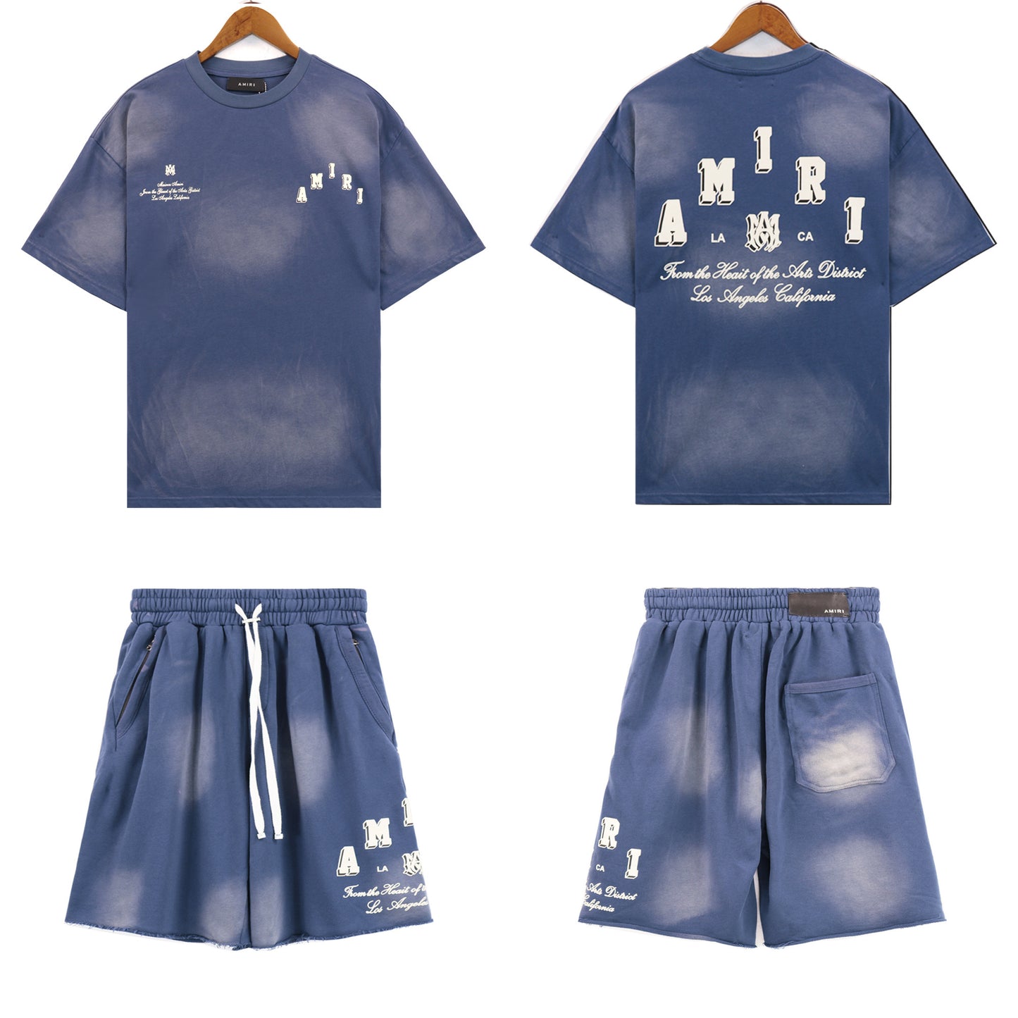 Washed Graphic Matching Set — Black or Blue