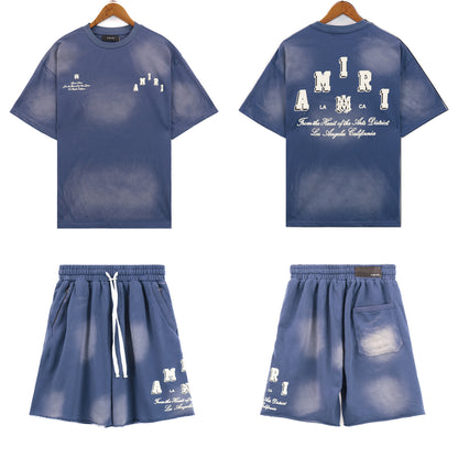 Washed Graphic Matching Set — Black or Blue