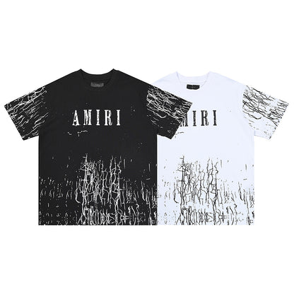 Cracked Pattern Graphic Tee — Black or White