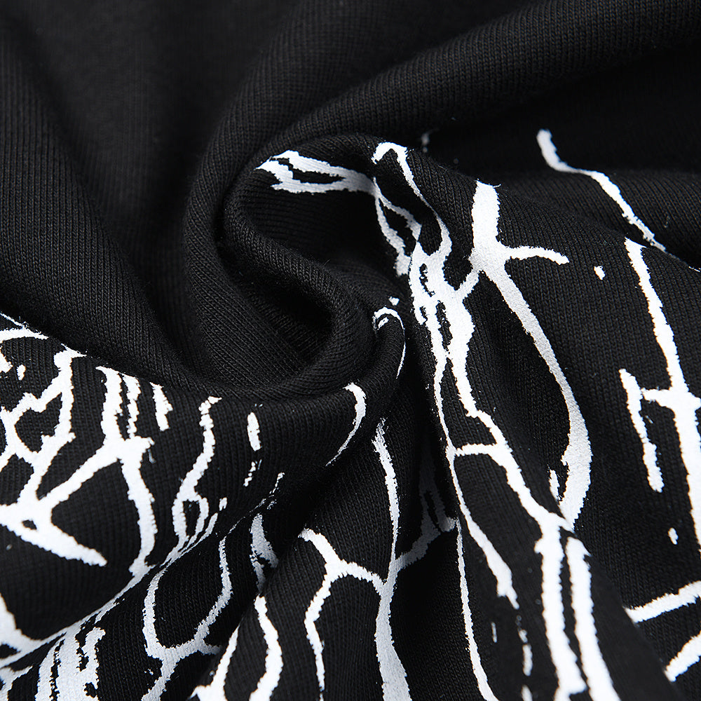 Cracked Pattern Graphic Tee — Black or White