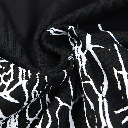 Cracked Pattern Graphic Tee — Black or White