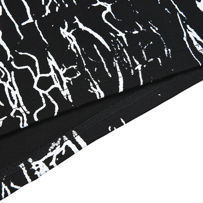 Cracked Pattern Graphic Tee — Black or White