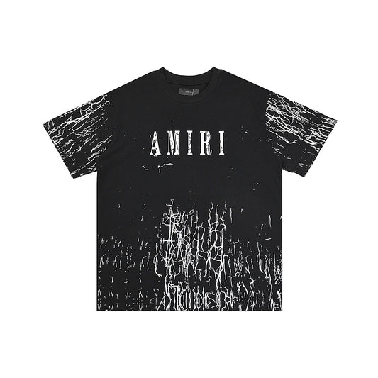 Cracked Pattern Graphic Tee — Black or White