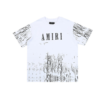 Cracked Pattern Graphic Tee — Black or White