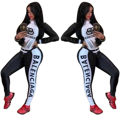 Urban Luxe Tracksuit Set — Black & White