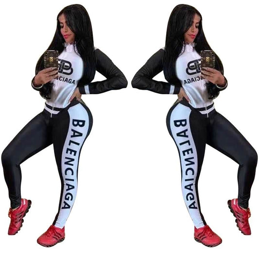 Urban Luxe Tracksuit Set — Black & White