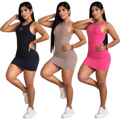 Urban Curve Mini Dress — Black, Beige, or Pink