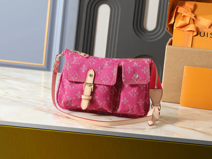 Urban Denim Cargo – Blue / Pink Edition