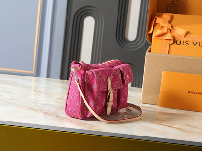 Urban Denim Cargo – Blue / Pink Edition