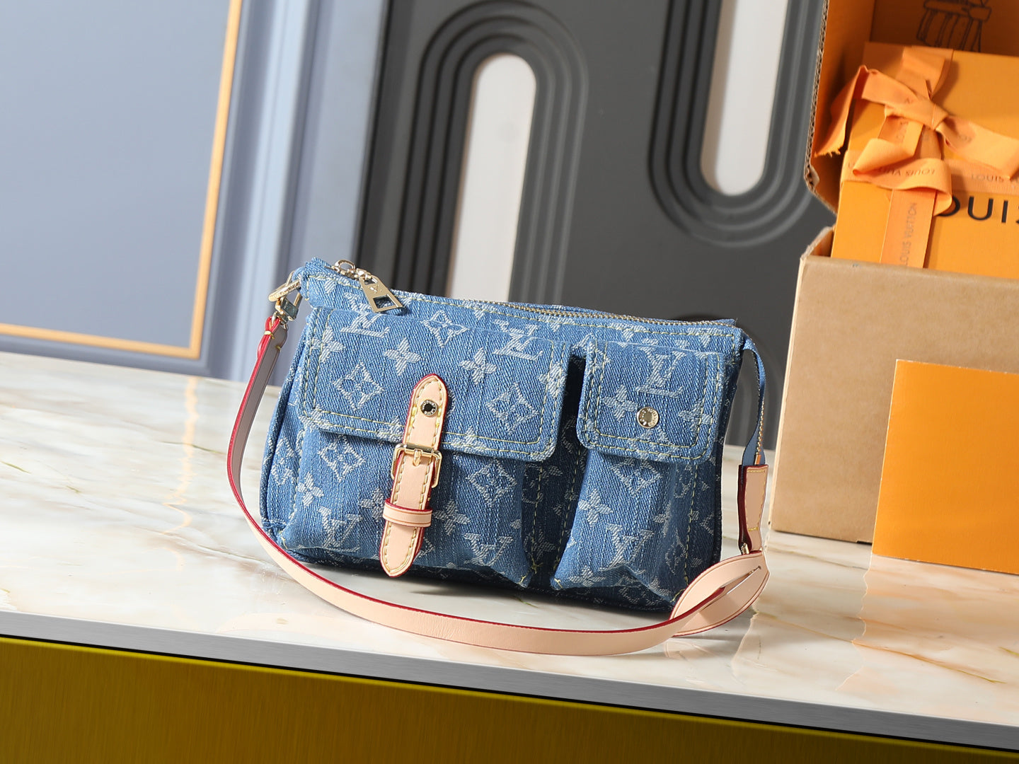 Urban Denim Cargo – Blue / Pink Edition