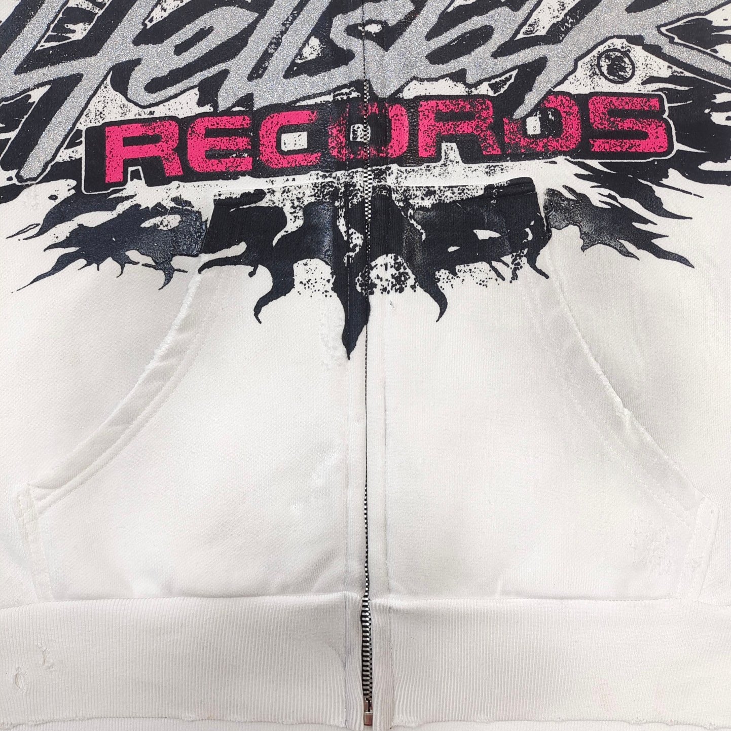 Hellstar Records White Flame Zip Hoodie