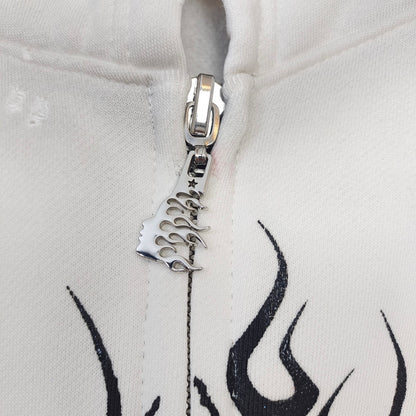 Hellstar Records White Flame Zip Hoodie