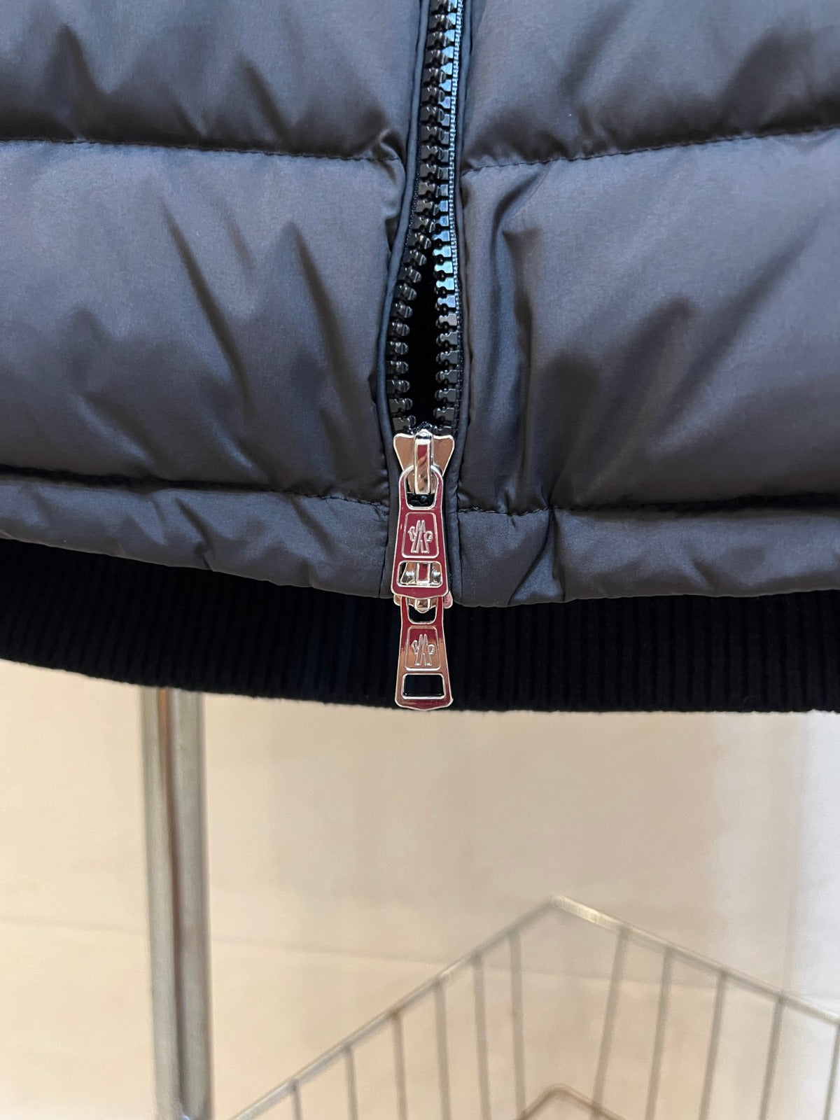 Moncler Black Puffer Knit Jacket