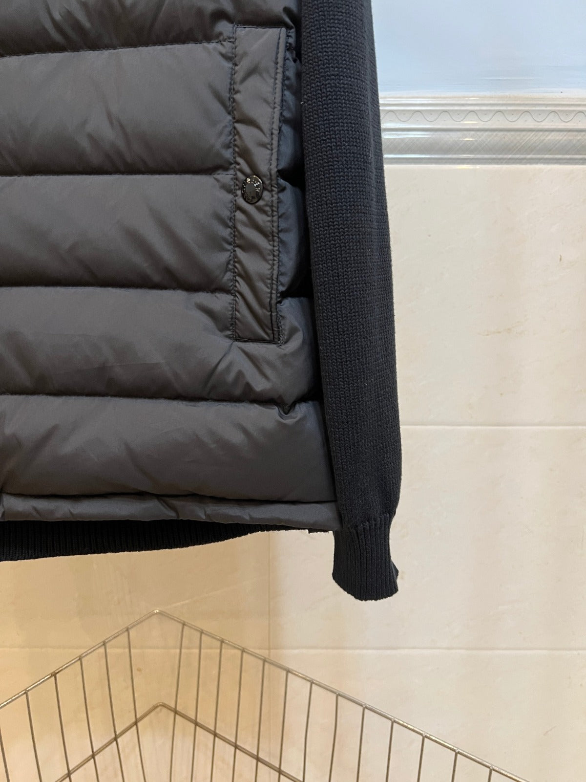 Moncler Black Puffer Knit Jacket