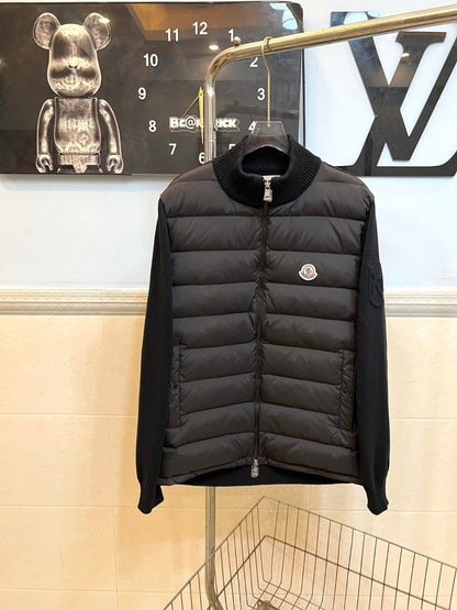 Moncler Black Puffer Knit Jacket