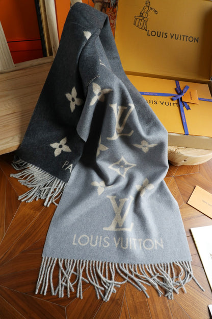Louis Vuitton Monogram Wool Cashmere Scarf – Graphite Edition