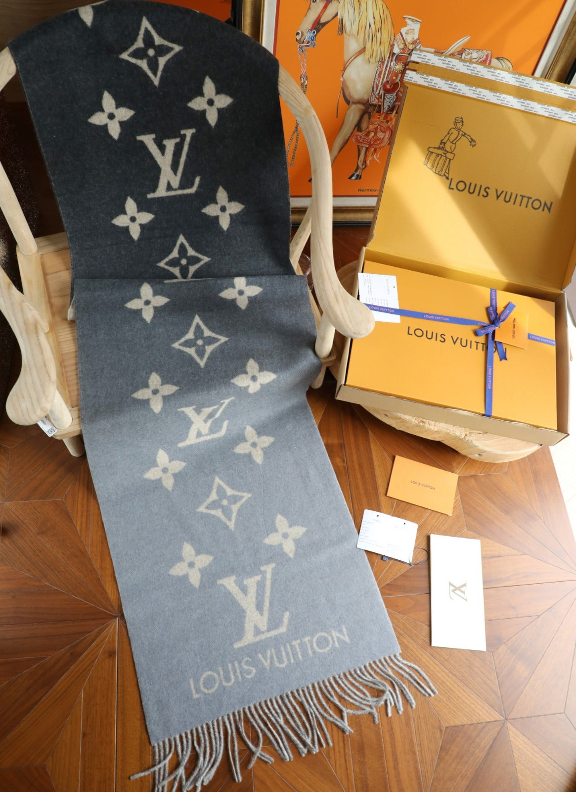 Louis Vuitton Monogram Wool Cashmere Scarf – Graphite Edition