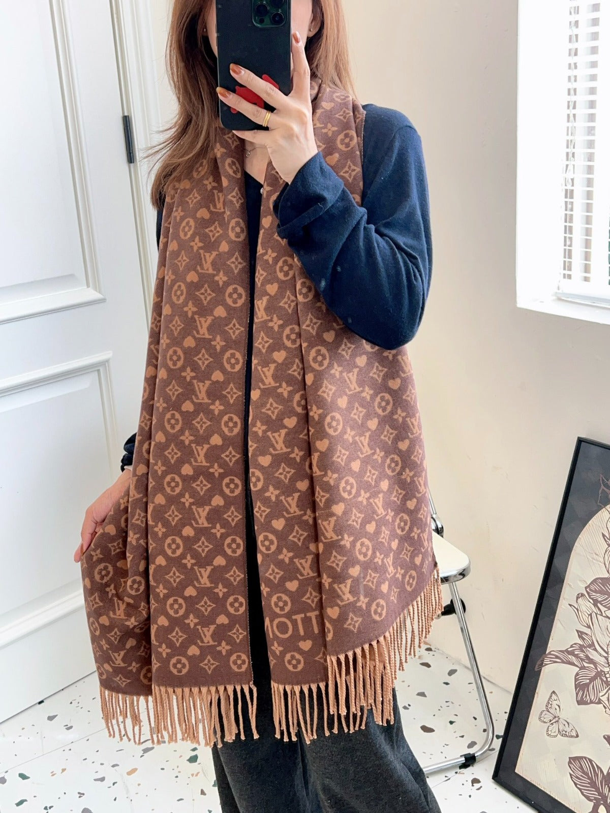 Louis Vuitton Monogram Wool Scarf – Mocha Edition