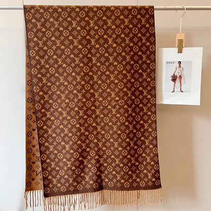 Louis Vuitton Monogram Wool Scarf – Mocha Edition