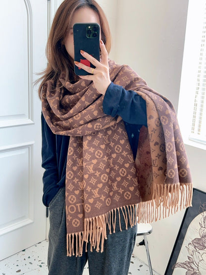 Louis Vuitton Monogram Wool Scarf – Mocha Edition