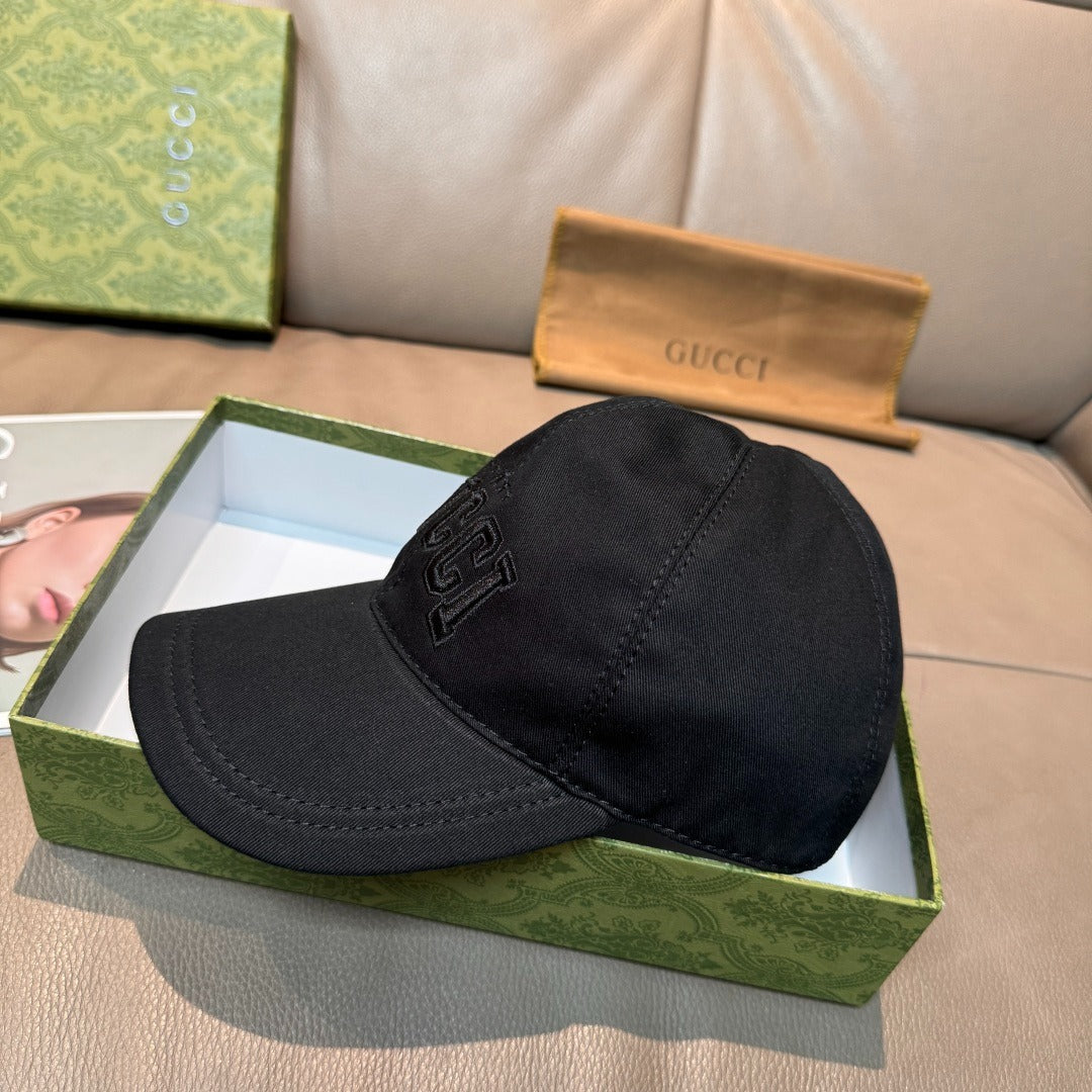 Gucci Embroidered Logo Cap – Midnight Black Edition