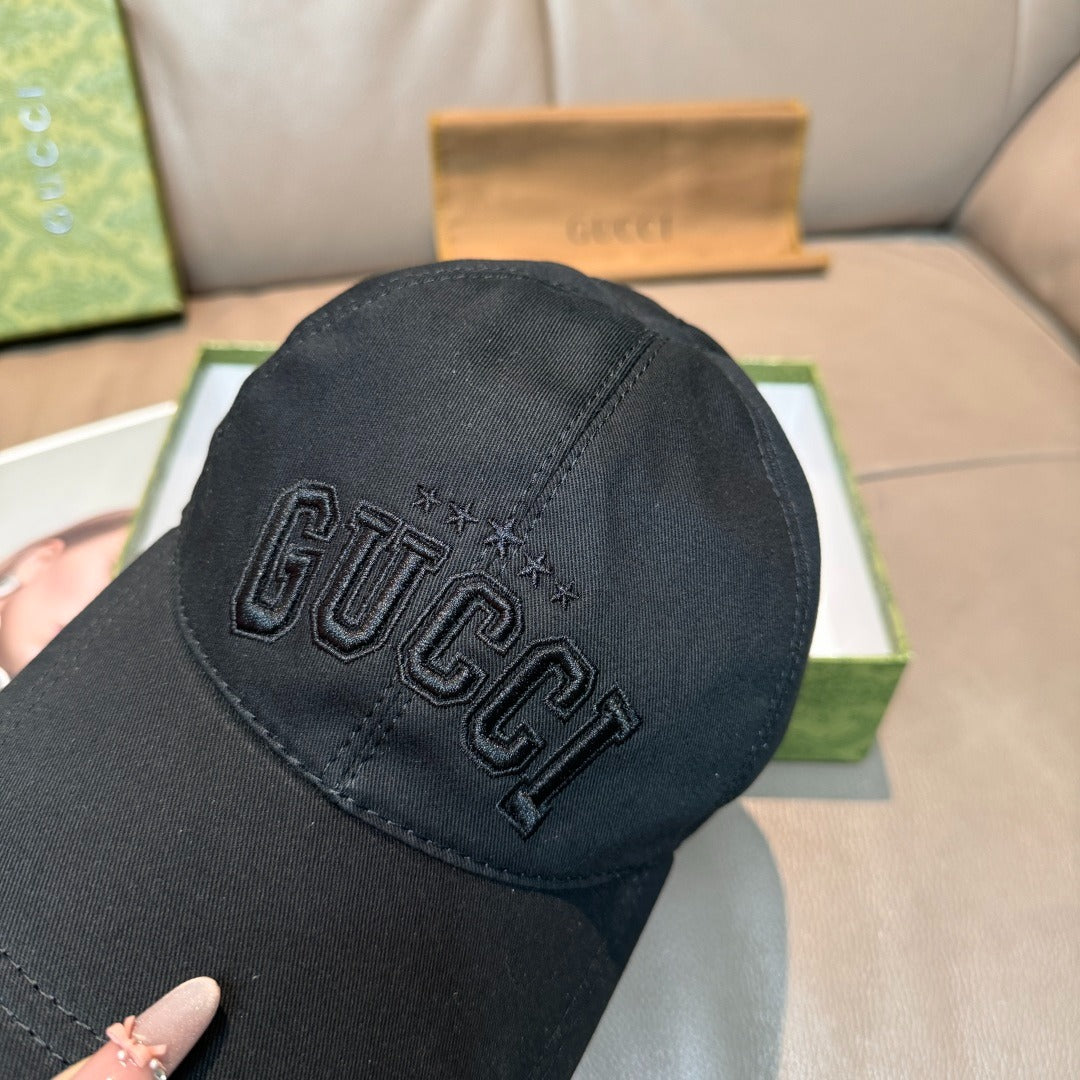 Gucci Embroidered Logo Cap – Midnight Black Edition