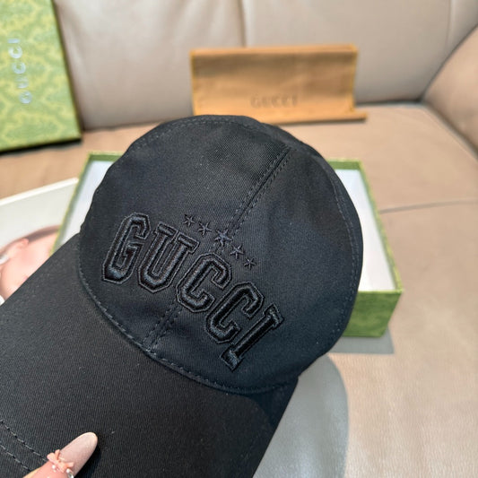 Gucci Embroidered Logo Cap – Midnight Black Edition