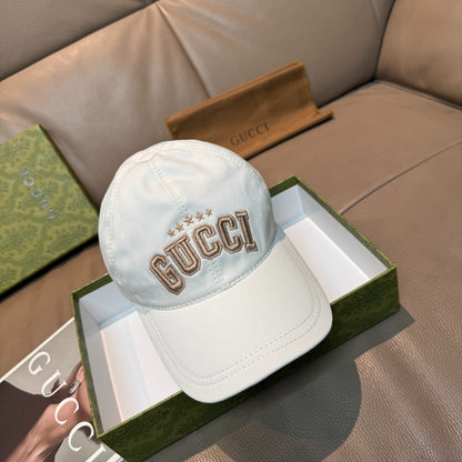 Gucci Embroidered Logo Cap – Ivory Luxe Edition