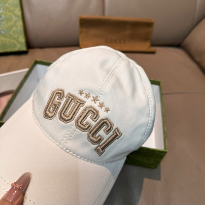 Gucci Embroidered Logo Cap – Ivory Luxe Edition