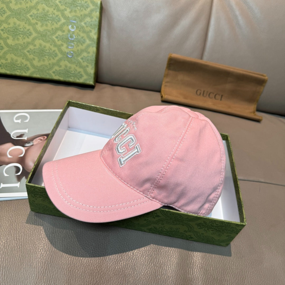 Gucci Embroidered Logo Cap – Rose Blush Edition