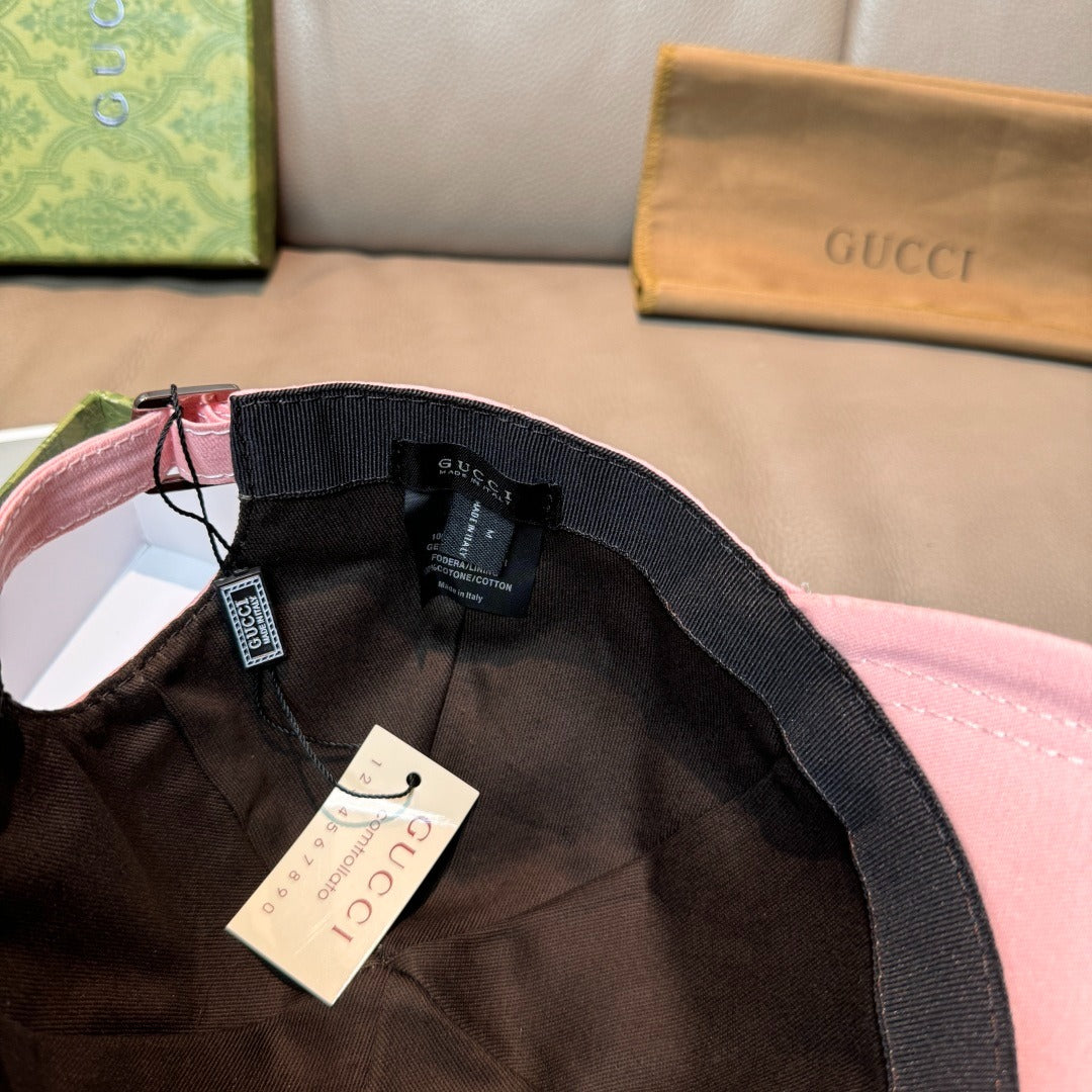 Gucci Embroidered Logo Cap – Rose Blush Edition