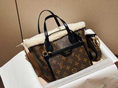 Luxury Speedy Soft Shearling Carry-All Bag