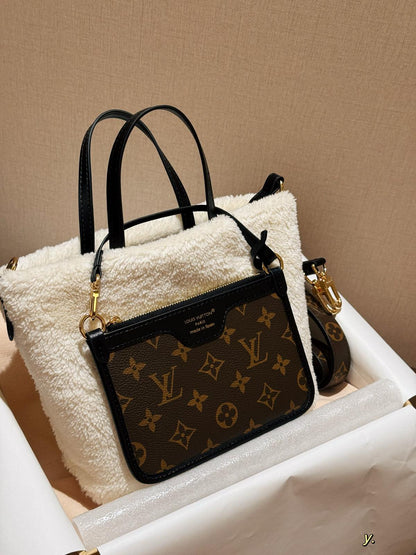 Luxury Speedy Soft Shearling Carry-All Bag