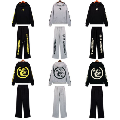 Luxury Graphic Hoodie & Wide-Leg Sweatpants Set