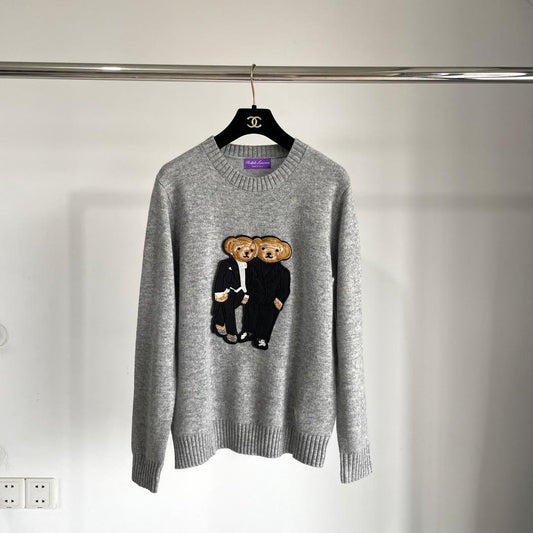Ralph Lauren Grey Label Double Teddy Bear Wool Sweater