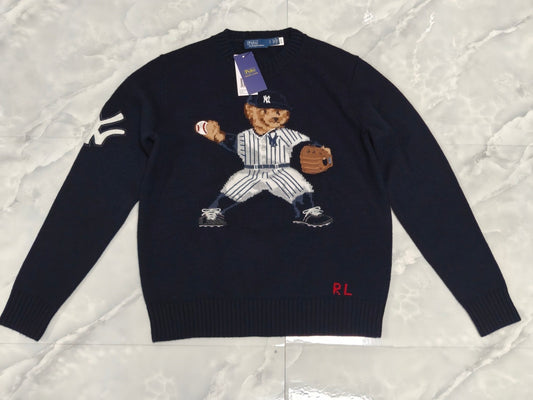 Polo Winter Ski Teddy Bear Wool Cardigan