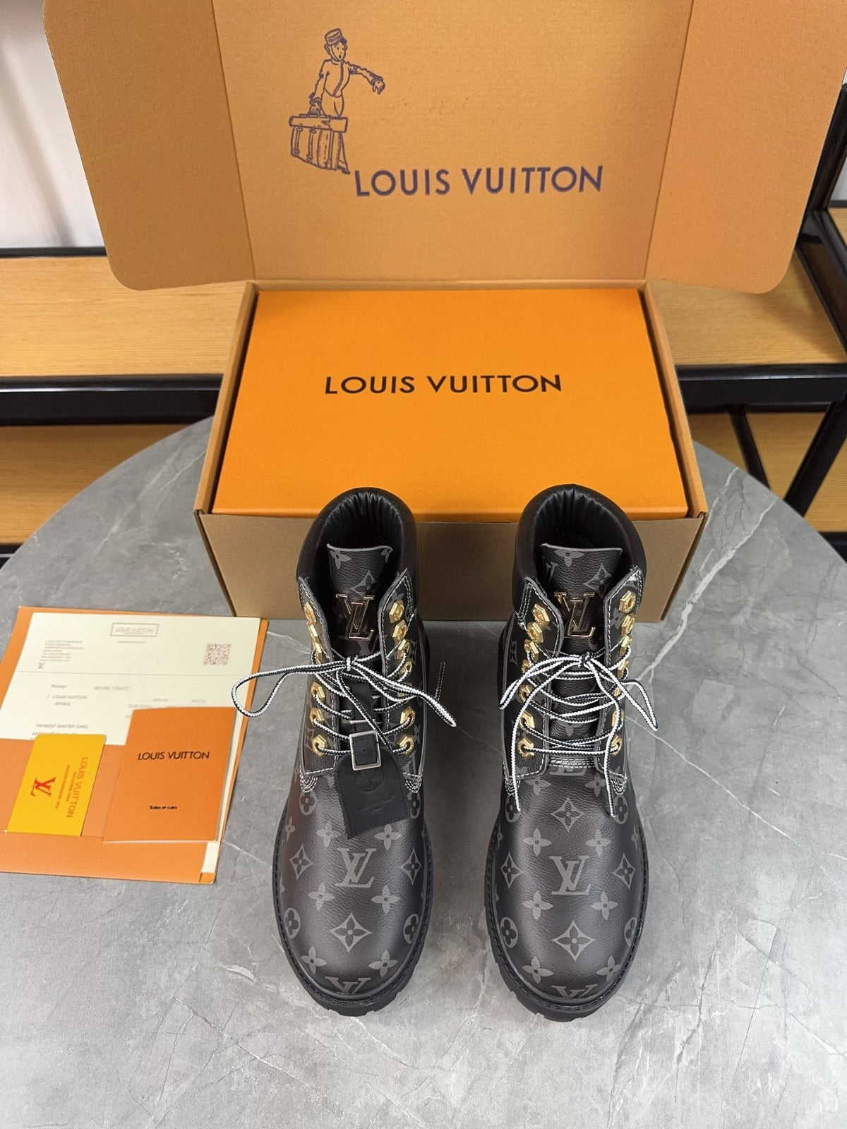 Louis Vuitton Timbs Eclipse Combat Boots