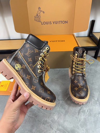 Textured Suede-Finish Ankle Combat Boot