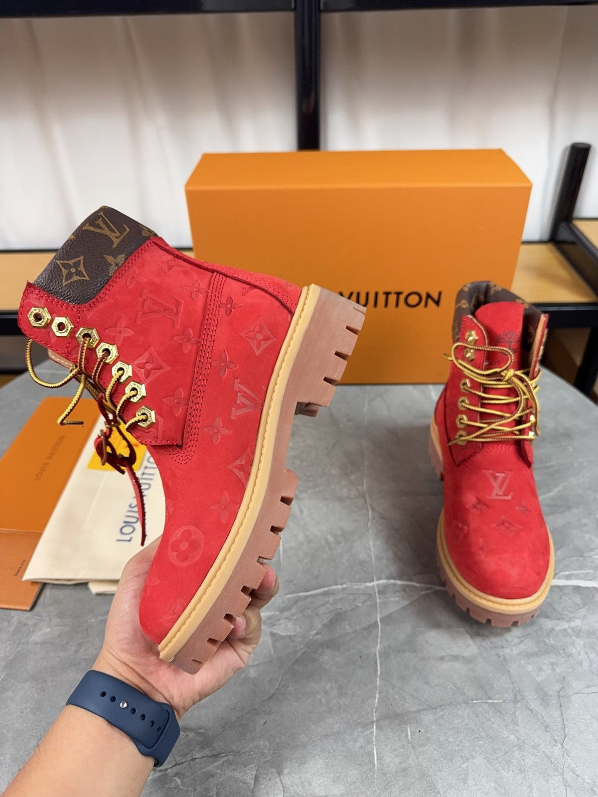 Louis Vuitton Timbs Eclipse Combat Boots