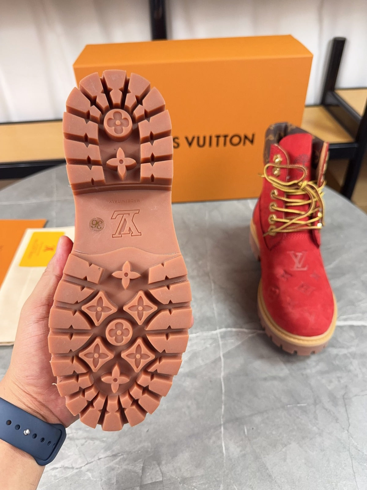 Louis Vuitton Timbs Eclipse Combat Boots