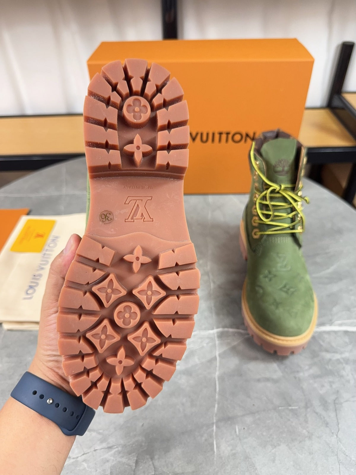 Louis Vuitton Timbs Eclipse Combat Boots