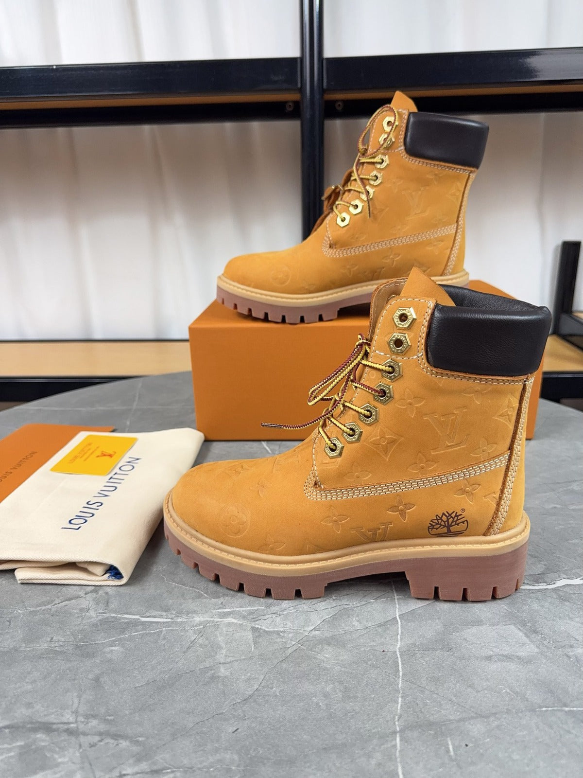 Louis Vuitton Timbs Eclipse Combat Boots